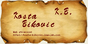 Kosta Biković vizit kartica